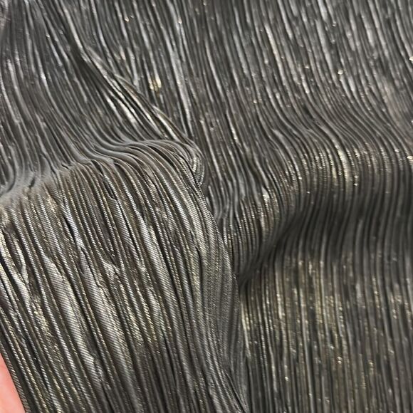 EUC Patra black gold bronze crinkle maxi skirt vintage 12 modern 8 - Picture 6 of 6